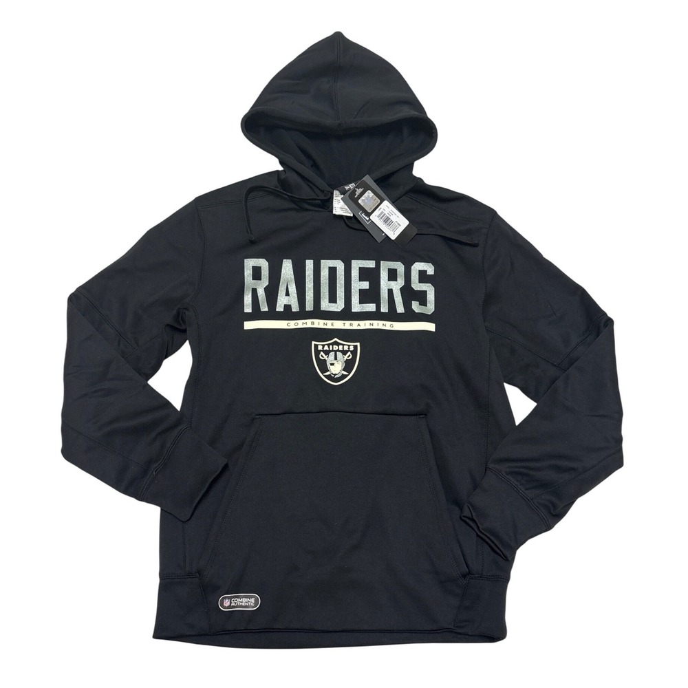 New Era NFL Las Vegas Raiders Combine Training Hoodie Black Mens Medium